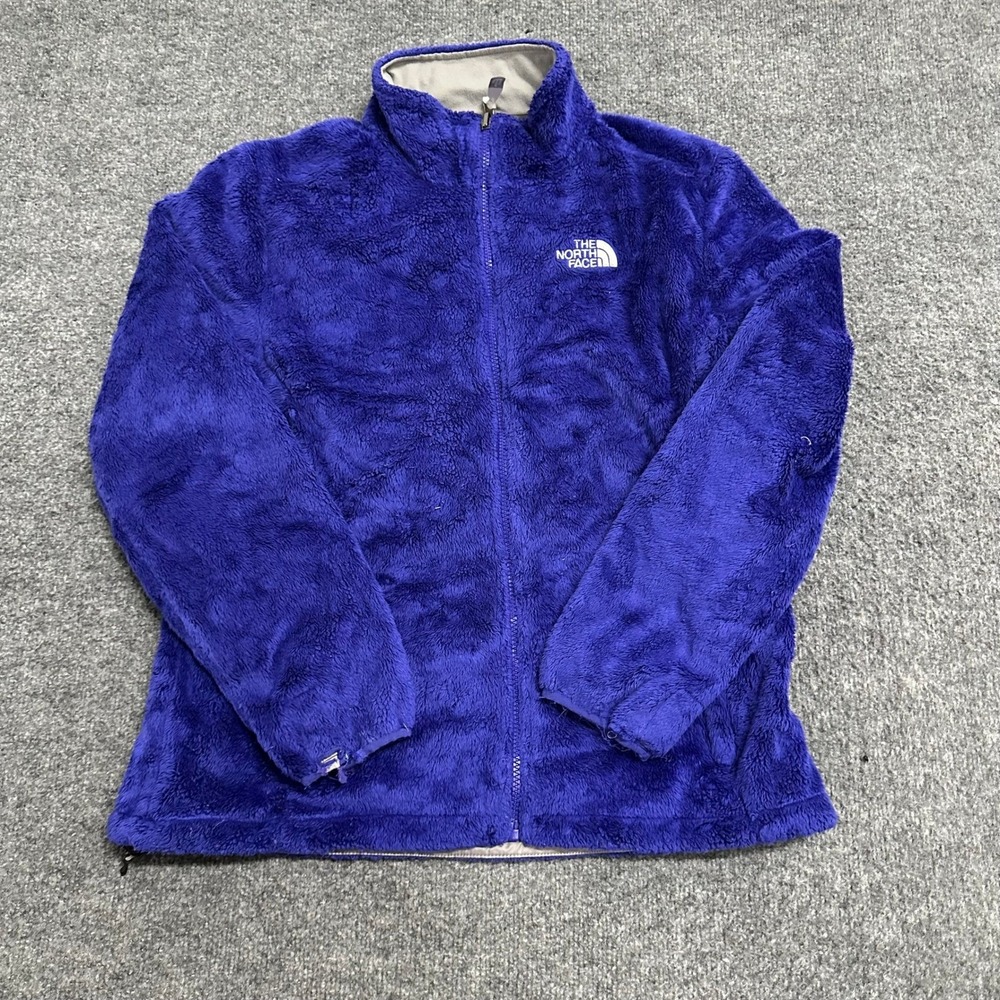 The North Face Fleece Jacket Womens Size L Purple Osito Full Zip Soft High Pile